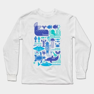 Sea friends (blue) Long Sleeve T-Shirt